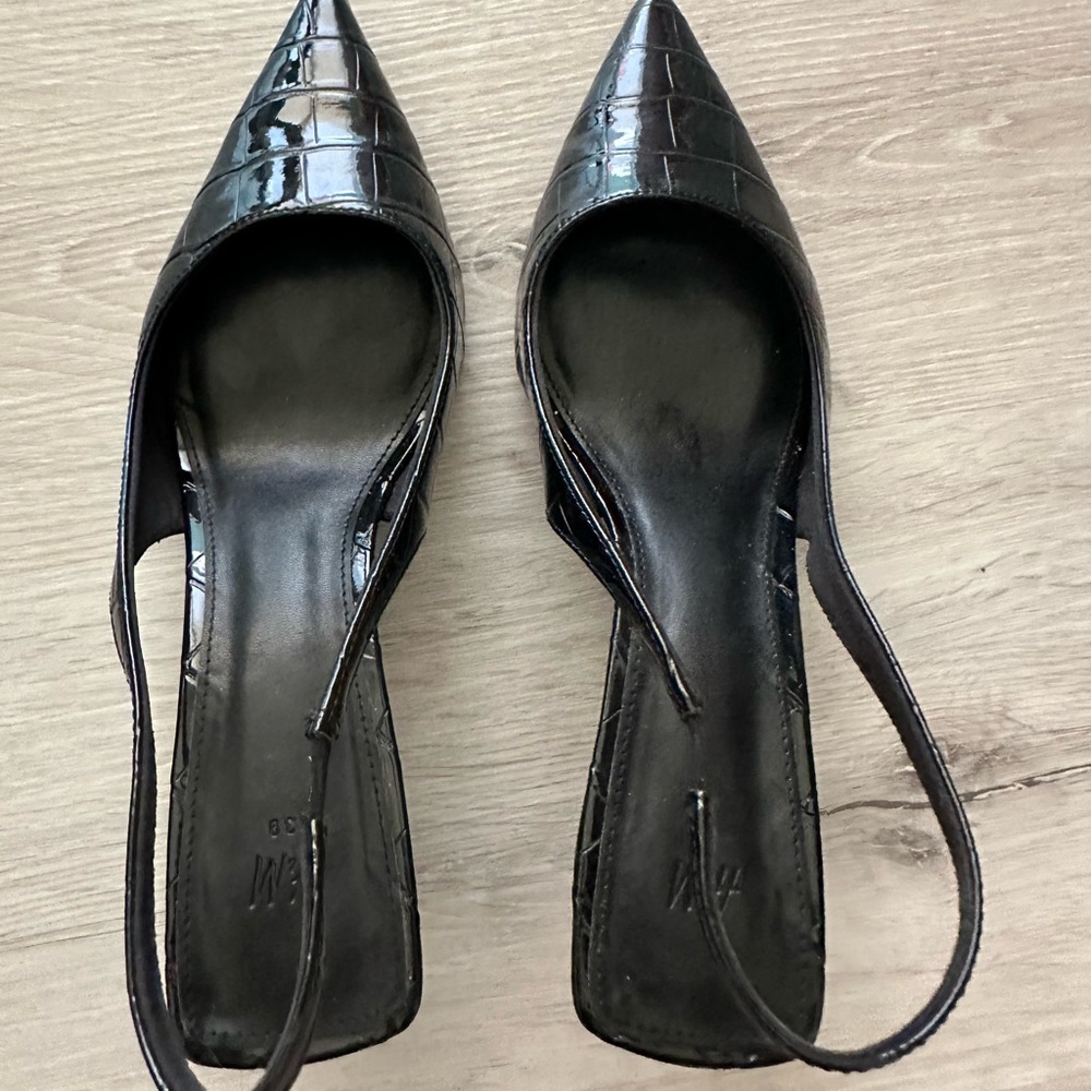 H&M Black Slingback Heels